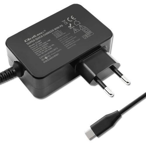 Qoltec Ładowarka GaN POWER PRO 1xUSB-C 90W 5-20V 3-4.5A Czarna na Arena.pl