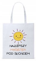 Torba Biała Eco Shopper Dla Magistra Prezent Z Nadrukiem Ze Zdjęciem