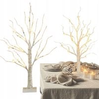 DRZEWKO ŚWIECĄCE ŚWIĄTECZNE BRZOZA OZDOBA DEKORACJA BIAŁA DIODY LED 60CM