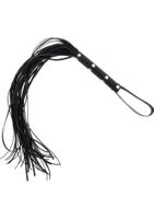 long studded flogger whip black
