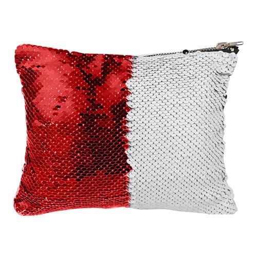 Kosmetyczka 20,5 x 16 cm z czerwono-białymi cekinami do sublimacji na Arena.pl