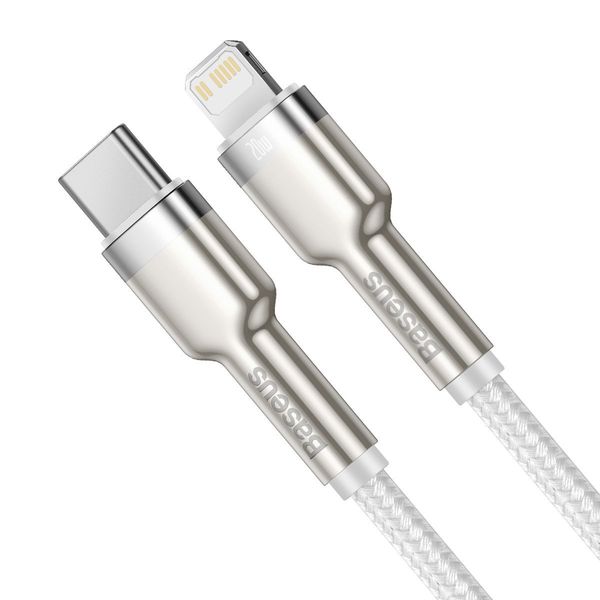 kabel usb-c do lightning baseus cafule, pd, 20w, 1m (biały) zdjęcie 3