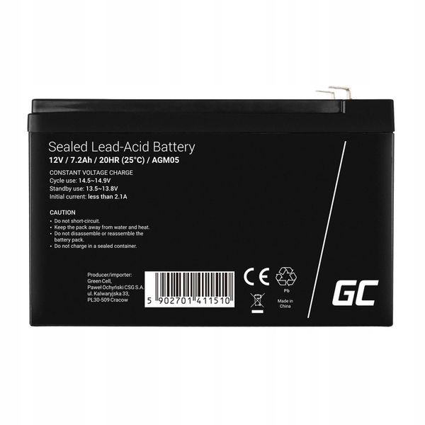 Akumulator AGM 12V 7,2Ah do UPS Centrali Alarmu BEZOBSŁUGOWY (wymiar 7Ah) zdjęcie 9