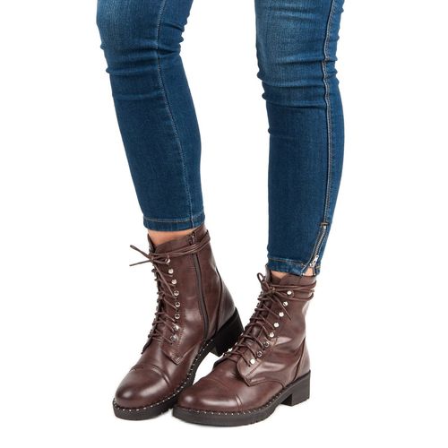 Brązowe Wiązane Botki r.38 na Arena.pl