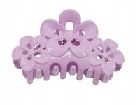 Spinka klamra plastik trzy kwiatki pastelowy fioletowy 7,5 cm