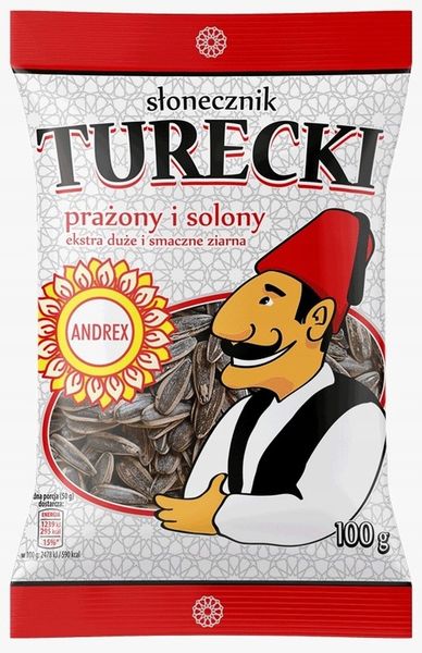 Słonecznik Turecki prażony solony ANDREX 100g zdjęcie 1