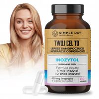 INOZYTOL 650 mg ODPORNOŚĆ PCOS UKŁAD NERWOWY KONCENTRACJA 60 KAPS