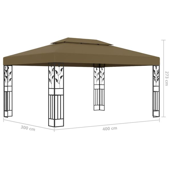 Altana z podwójnym dachem, 3x4 m, taupe, 180 g/m² na Arena.pl