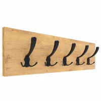 WIESZAK ŚCIENNY NA UBRANIA LOFTOWY 5 MOCNYCH HAKÓW 65x20CM DĄB LANCELOT
