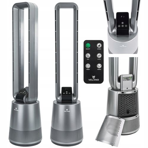 WENTYLATOR BEZŁOPATKOWY PODŁOGOWY OSCYLACJA TIMER WYŚWIETLACZ LCD PILOT na Arena.pl