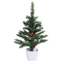 Choinka sztuczna w doniczce sosna ośnieżona 90 cm na biurko stroik