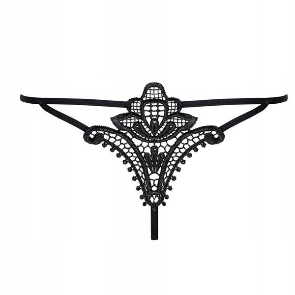 Stringi Luiza Obsessive. Czarne, wycięte. zdjęcie 2