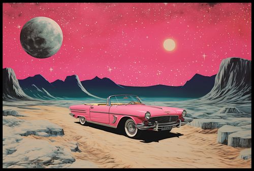Plakat 91,5x61cm Kabriolet W Kosmosie na Arena.pl