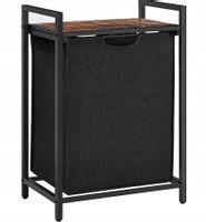 KOSZ NA PRANIE WOLNOSTOJĄCY Z PÓŁKĄ INDUSTRIALNY LOFT DREWNIANY 72x50x33 CM