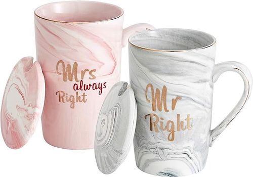 Kubki dla pary na ślub ceramiczne Mr & Mrs 400ML na Arena.pl