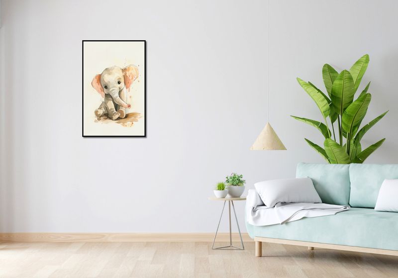 Plakat 53x81cm Siwy Słonik zdjęcie 4