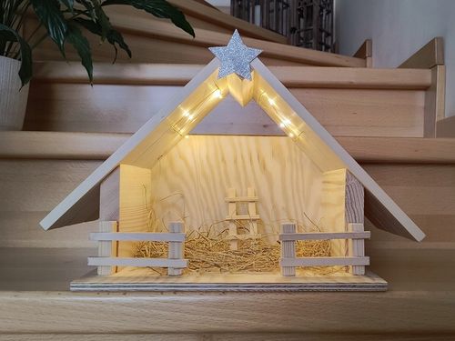Szopka Bożonarodzeniowa drewniana stajenka oświetlenie led na Arena.pl