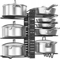 Stojak na Garnki i Pokrywki Kuchenny Organizer Regał Metalowy