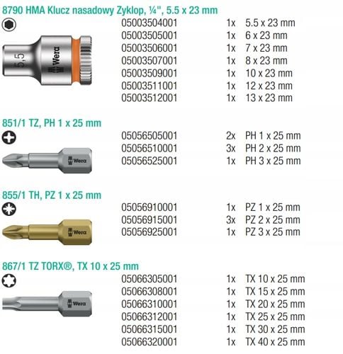 WERA ZESTAW GRZECHOTKI, BITÓW, NASADEK I RĘKOJEŚCI na Arena.pl