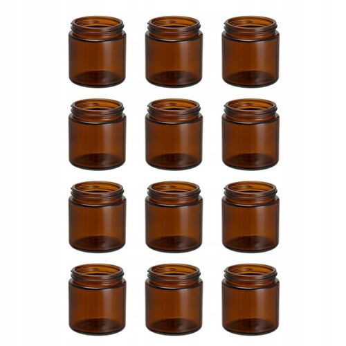 Słoik pojemnik szklany brązowy do zalewu świec 120ml zestaw 12 sztuk na Arena.pl