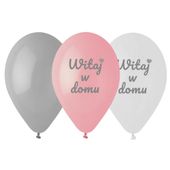 balony witaj w domu różowe 12"/6szt. pastelowe