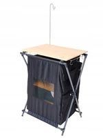 Szafka wolnostojąca z bambusowy blatem CAMPING Froyak czarny 60x85x46