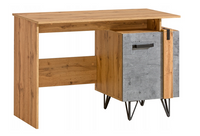 Nowoczesne Biurko z Szafką Dąb Wotan + Beton 120 cm LOTLER DL