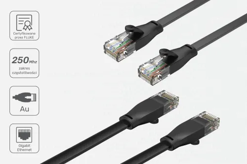 Unitek kabel Ethernet RJ-45 LAN, patchcord cat.6 UTP (8P8C) 0,5m, płaski na Arena.pl