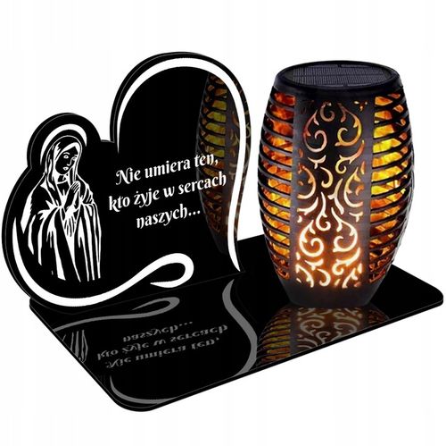 Znicz Solarny WIECZNY LED PODSTAWKA NA CMENTARZ GRÓB Serce EFEKT na Arena.pl