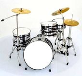 Mini perkusja czarno - biała MDR-0015; skala 1:5 Uwaga! Perkusja "nie gra" - to wyłącznie przedmiot dekoracyjny