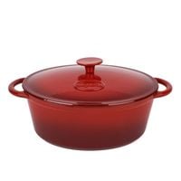 GĘSIARKA Cast Iron ENAMELLED BRITTANY Oval Red Konighoffer 4 l