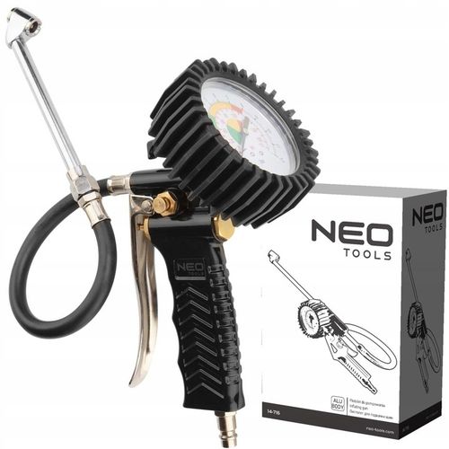 NEO PISTOLET DO POMPOWANIA KÓŁ Z MANOMETREM DŁUGA KONCÓWKA 12 BAR 14-716 na Arena.pl