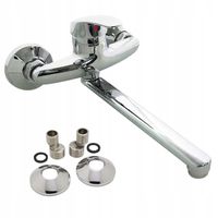 BATERIA KUCHENNA ŚCIENNA UMYWALKOWA OBROTOWA DŁUGA WYLEWKA KRAN DO