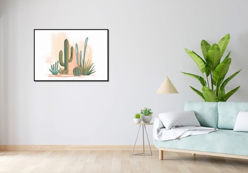 Plakat 100x70cm Ilustracja Kaktusów na Arena.pl