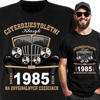 Koszulka na 40 Urodziny Prezent Auto Klasyk na Oryginalnych Częściach L