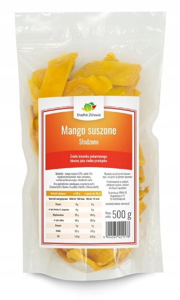 MANGO SUSZONE plastry, naturalne, słodzone 500g zdjęcie 2