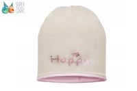 BROEL Bunia czapka dla dziewczynki beanie ecru KNIT 45-47