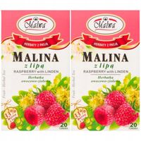 Malwa Herbatka owocowo-ziołowa malina z lipą 40 g (20 x 2 g) x 2 sztuk