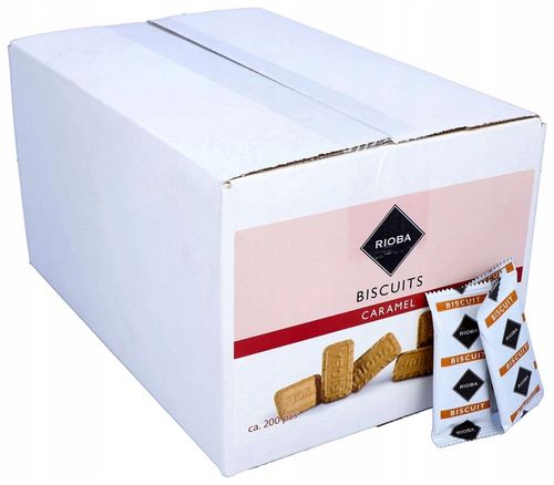 CIASTKA DO KAWY karmelowe RIOBA Thank You 1200g 200szt pakowane pojedynczo na Arena.pl