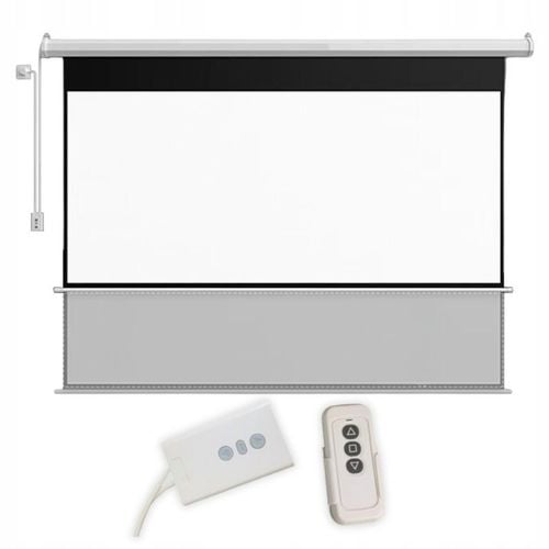 EKRAN PROJEKCYJNY ŚCIENNY RZUTNIKA ELEKTRYCZNY AUTOMATYCZNY PILOT 100 na Arena.pl