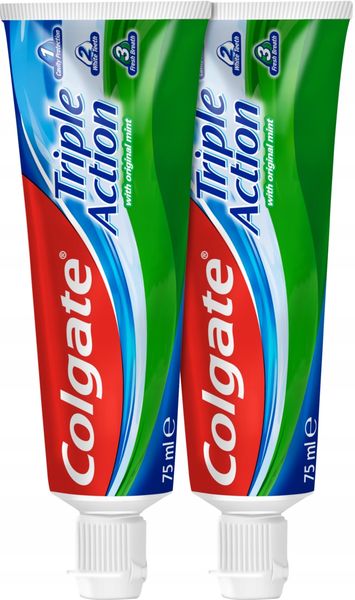 COLGATE TRIPLE ACTION PASTA DO ZĘBÓW 2X75 ML zdjęcie 2