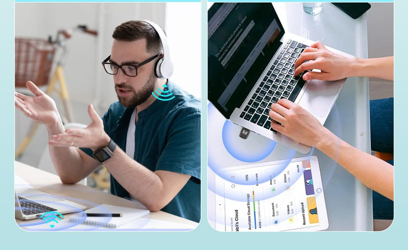 Adapter Bluetooth 5.4 USB Do PC Laptopa Hakimonoe BT542 Windows 11 10 zdjęcie 2