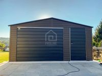 Garaż blaszany 5x5m brama uchylna drzwi dach dwuspadowy PLG202