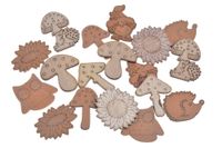 drewniane wykrawanki jesienne 18szt. 3-4 x 0,3 x 2,5-4cm  HIF-223189-1