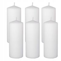 ZESTAW 6 ŚWIECZEK 15CM BIAŁA ŚWIECA WALEC PRODUCEN