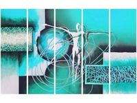 70CM 150CM OBRAZ 5 ELEM TAŃCZĄCE POSTACIE NIEBIESKIM ŚCIENNY