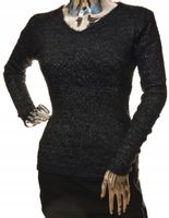 Damski sweter typu alpaka szpic z błyszczącą nitką