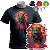 KOSZULKA T-SHIRT MĘSKI WZORY DO WYBORU - WILK WOLF ALFA ZWIERZE SIGMA - L