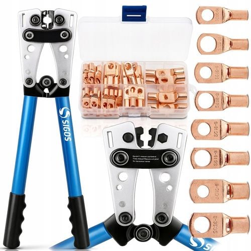 ZACISKARKA KABLI PRZEWODÓW PRASKA TULEJKI 6-50mm2 + 60 końcówek na Arena.pl