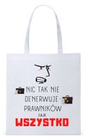 Dla Prawnika Adwokata Torba Eco Biała Shopper Z Nadrukiem Ze Zdjęciem